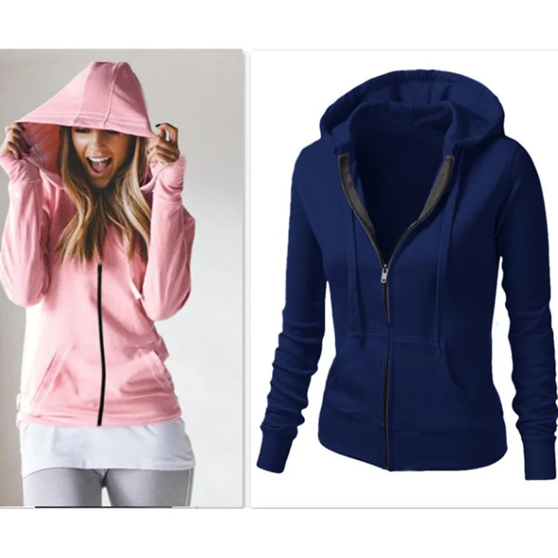 Женский кардиган на молнии с длинными рукавами тонкое пальто капюшоном модное