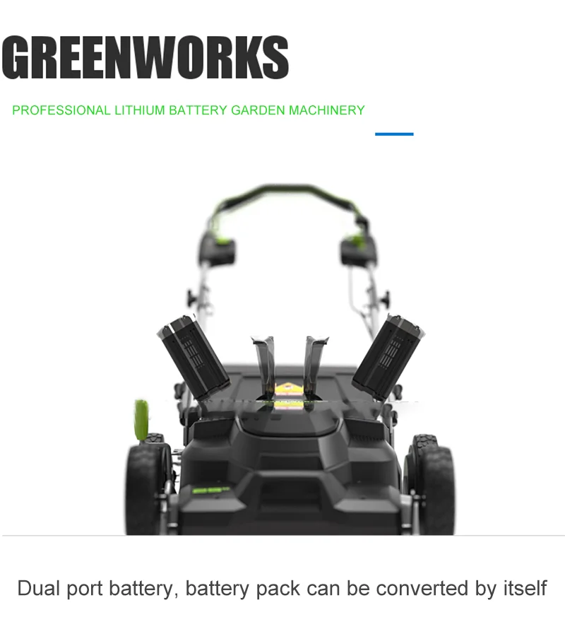 Садовая газонокосилка Greenworks с литиевой батареей, Электрический нажимной Травосборник 82 в 1000 В, профессиональные садовые инструменты