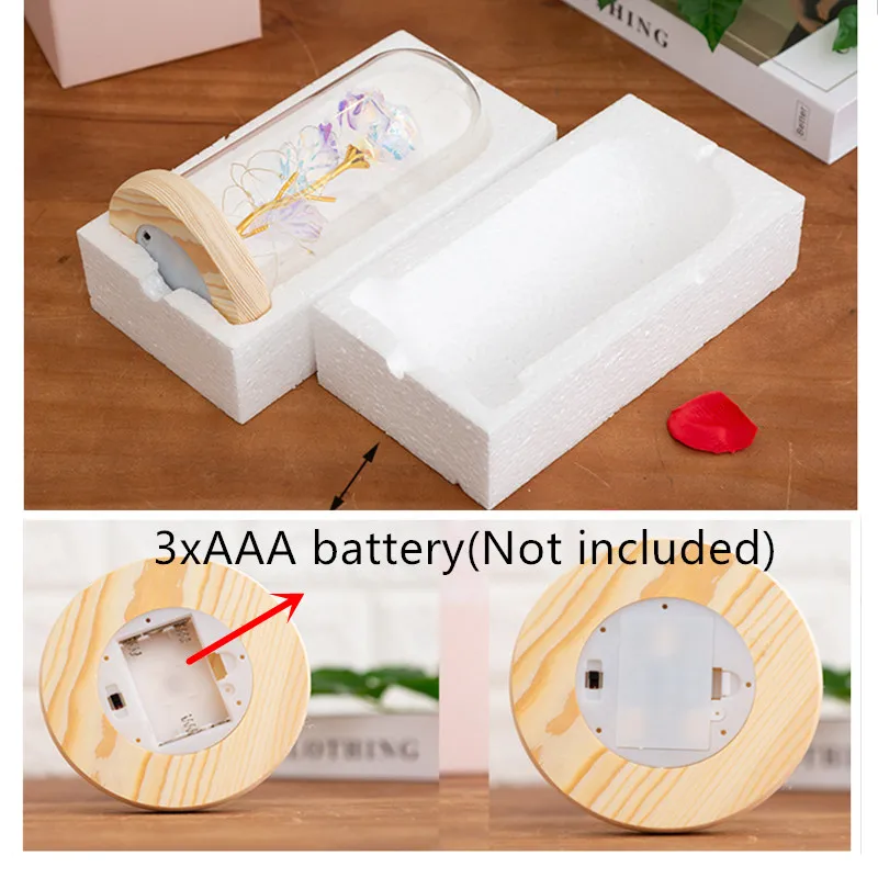 Подарок на День святого Валентина для девушки вечная роза светодиодный