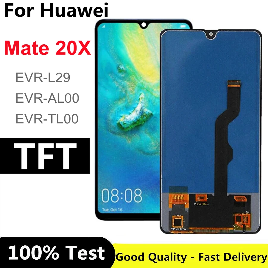 Купи TFT mate 20x экран для Huawei Mate 20 X ЖК-дисплей с сенсорным экраном дигитайзер в сборе для Mate 20X LCD EVR-L29 TL00 за 4,088 рублей в магазине AliExpress