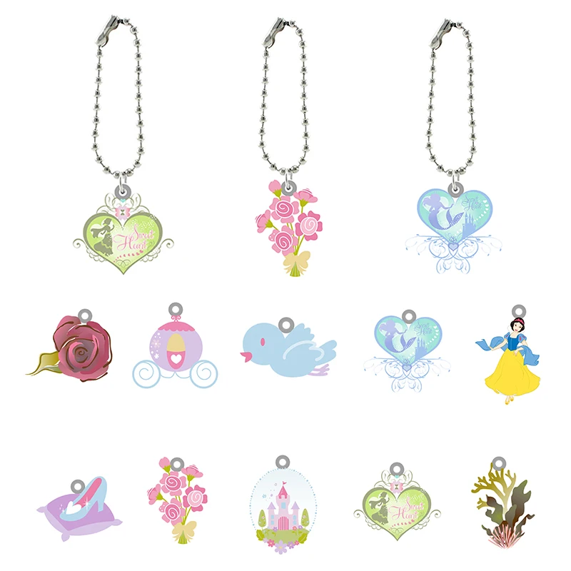 

Disney Princess High-heeled Shoe Animation Keychains Acrylic Doll Resin PendantKey Chain Children Girls Hot Sale Jewelrys PRS138