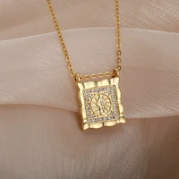 zircon crystal jesus necklace for women men square choker necklace collar chain religion necklaces vintage jewelry gift