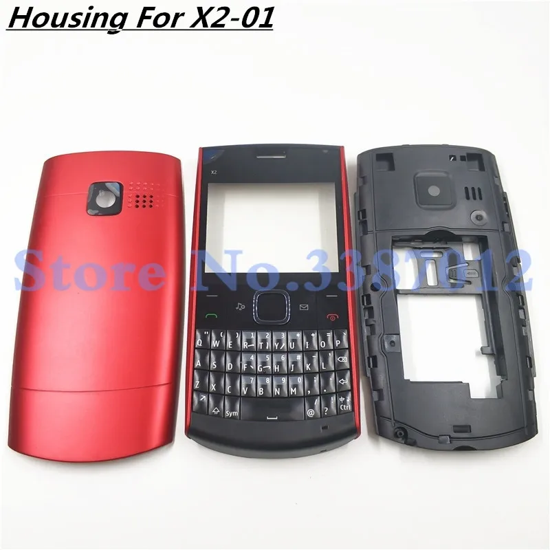 Оригинальная задняя крышка для аккумулятора, корпус для Nokia X2-01 x201, полная крышка корпуса, дверная рама+ задняя крышка батареи+ английская клавиатура