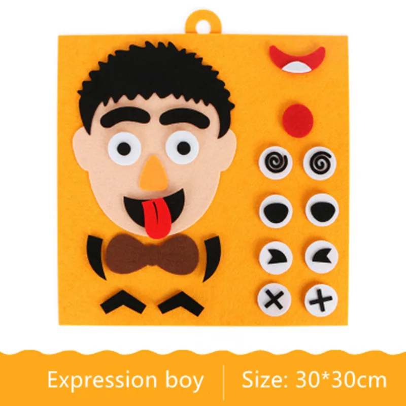 

30CM*30CM DIY Toys Emotion Change Puzzle Toys Creative Facial Expression Kids Educational Toys For Children Learning Funny Set