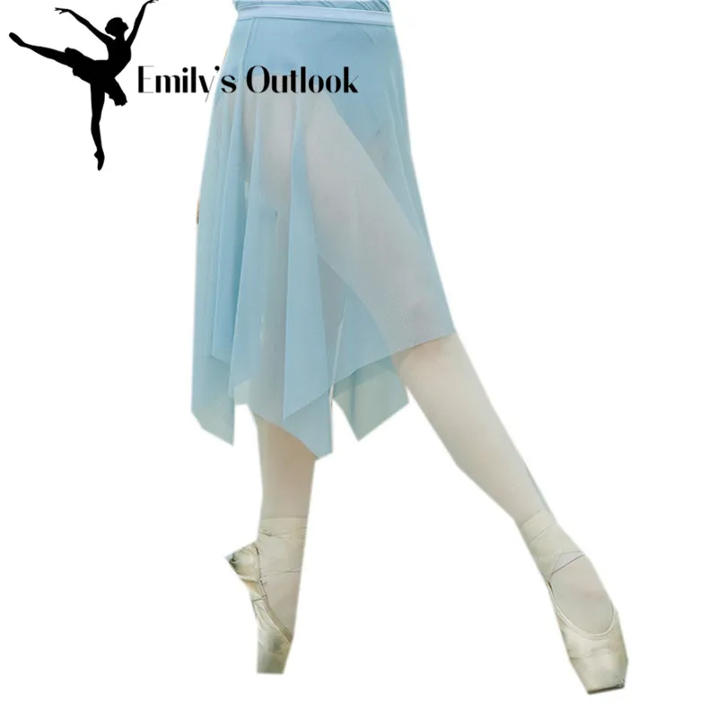 

Женская балетная юбка с завязкой на талии, длинная прозрачная розовая юбка для танцев