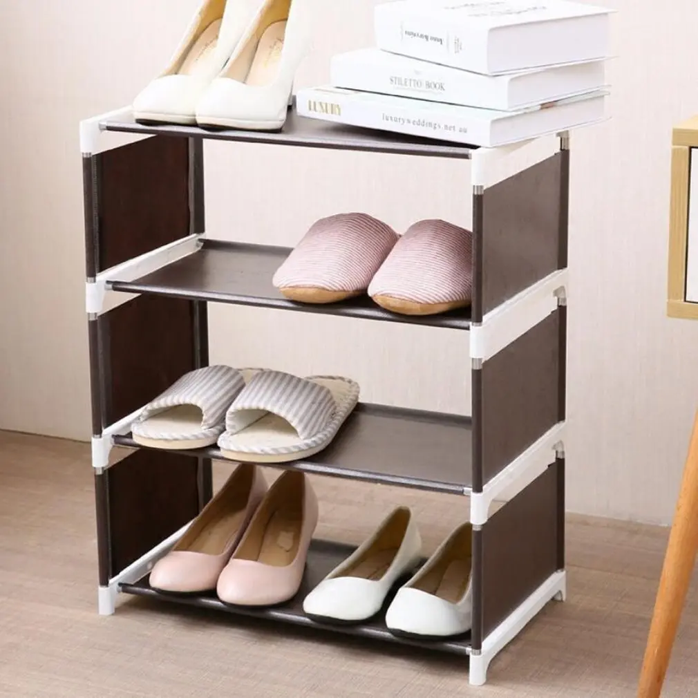 

Simple Multi Layer Shoe Rack Stainless Steel Easy Assemble Storage Shelf Shoe Cabinet Home Space-saving Holder Organizer