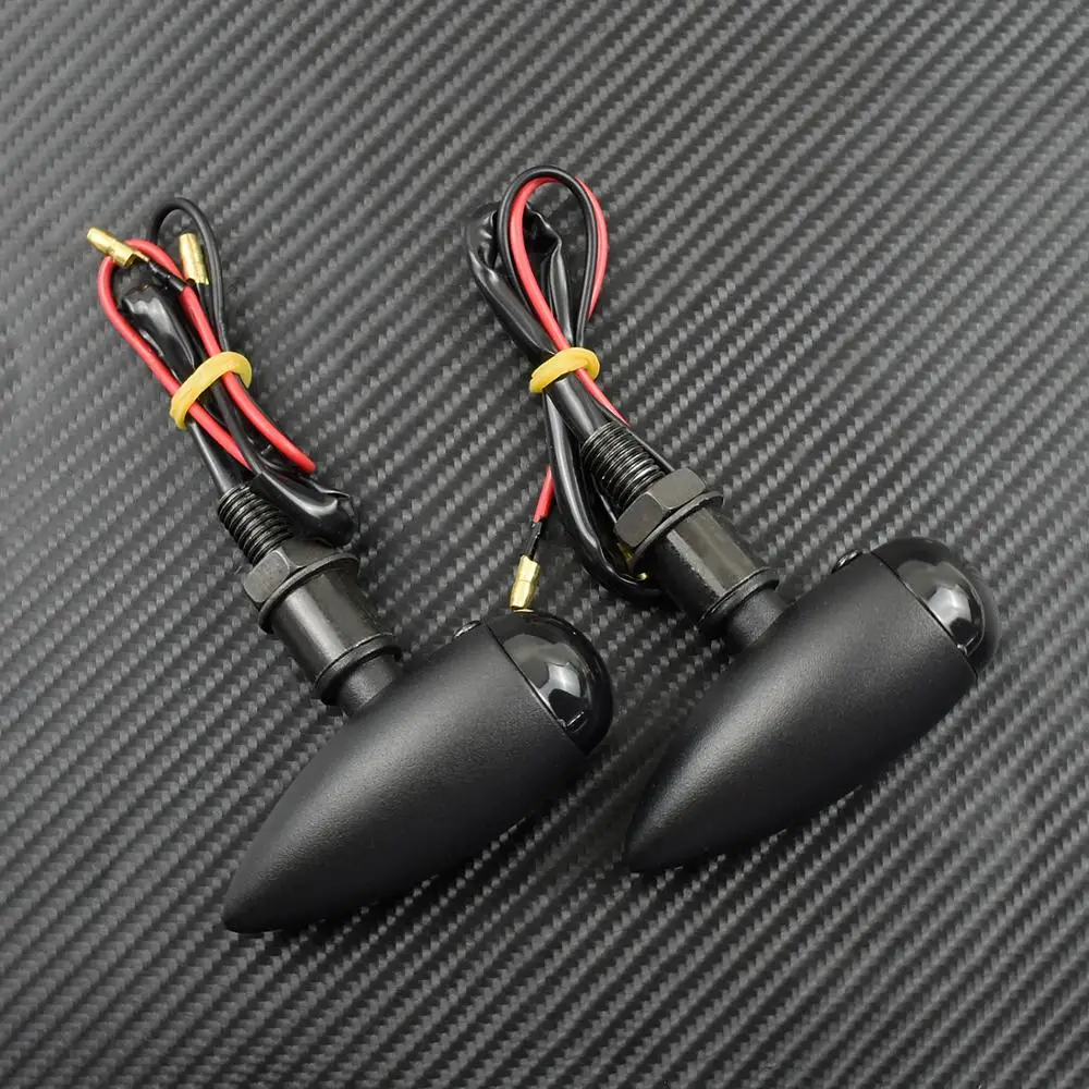 Универсальные цилиндрические указатели поворота для мотоциклов черные лампы