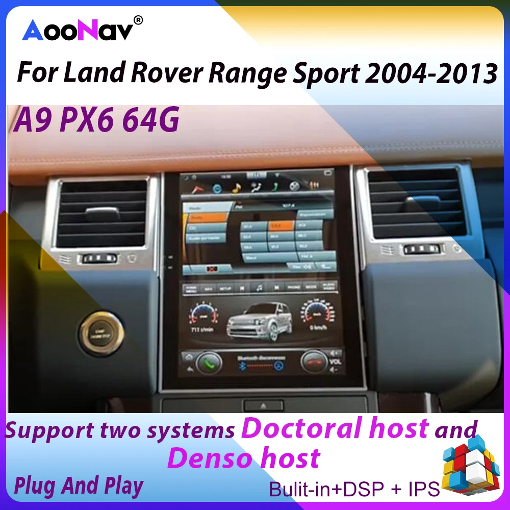 

Автомагнитола PX6 Tesla на Android 9,0 с вертикальным экраном для Land Rover Range Rover Sport 2009 +, автомобильный стерео Мультимедийный плеер с GPS Навигатором