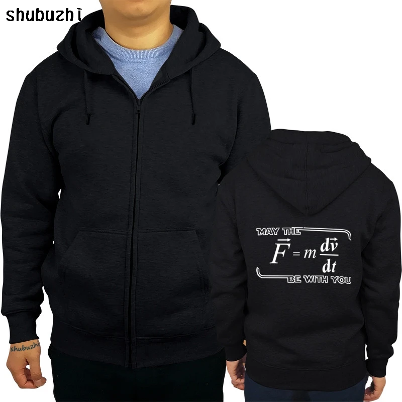 May the(F=mdv/dt) Be with You | Funny Physics Science Unisex hoodie cotton Tops Men Casual hoodie sbz4613 - Цвет: black
