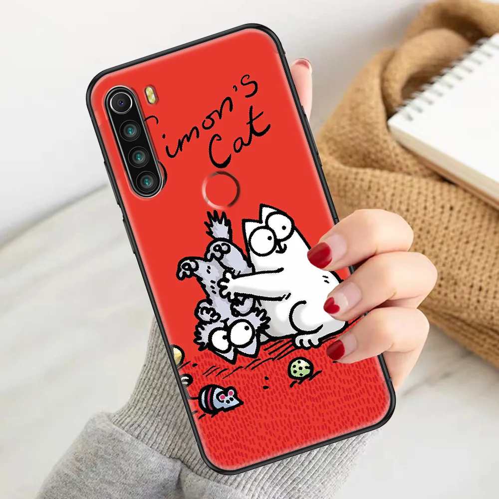 

Cat And Simons Art Phone case For Xiaomi Redmi Note 7 7A 8 8T 9 9A 9S 10 K30 Pro Ultra black silicone coque trend cover luxury