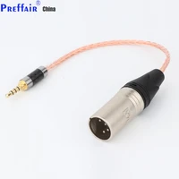 preffair 1pc 3 5mm trrs balanced male to 4 pin xlr balanced female 7n occ copper silver plated adapter cable