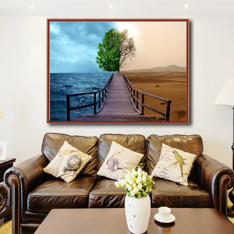 5D алмазная живопись сделай сам четыре сезона деревья пейзаж вышивка крестиком