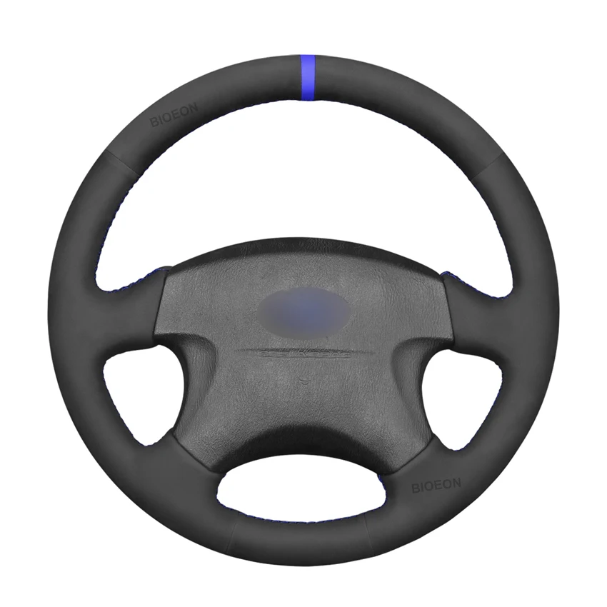 Рулевое колесо из черной замши с ручной вышивкой для Subaru Forester Impreza Legacy Outback 1999 2000 2001 2002 2003 2004 и новее.