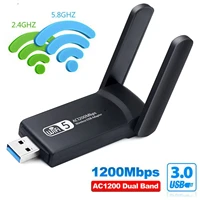 new usb 3 0 1200mbps wifi adapter dual band 5 8ghz 2 4ghz 802 11ac rtl8812bu wifi antenna dongle network card for laptop desktop