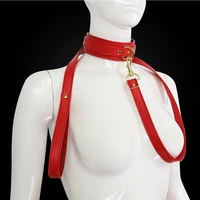adult bdsm bondage neck collar with leash pu leather fetish slave harness choker necklace restraints sex products for women m l1