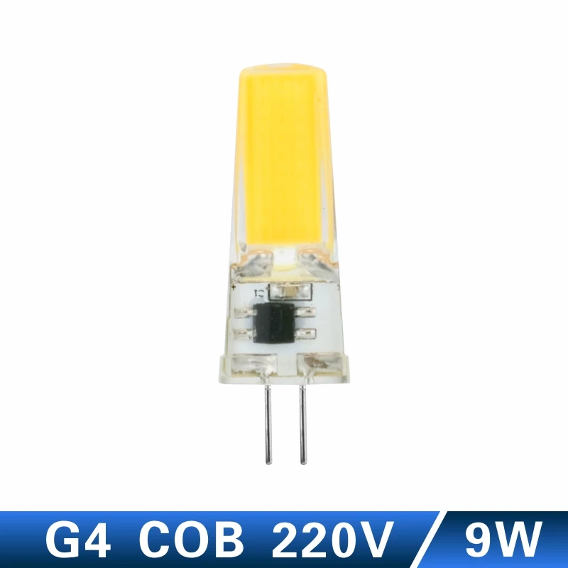 G4 9W 220V Светодиодный светильник LATTUSO G4 G9 E14 AC/DC 12 В 220 В 3 Вт 6 Вт 9 Вт COB светодиодный G4 G9 Лампа с регулируемой яркостью для хрустальной люстры - Испускаемый цвет: G4 9W 220V