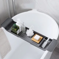 multipurpose retractable bathtub storage rack bath tray shelf tub bathroom tools towel storage shelf kitchen sink drain holder