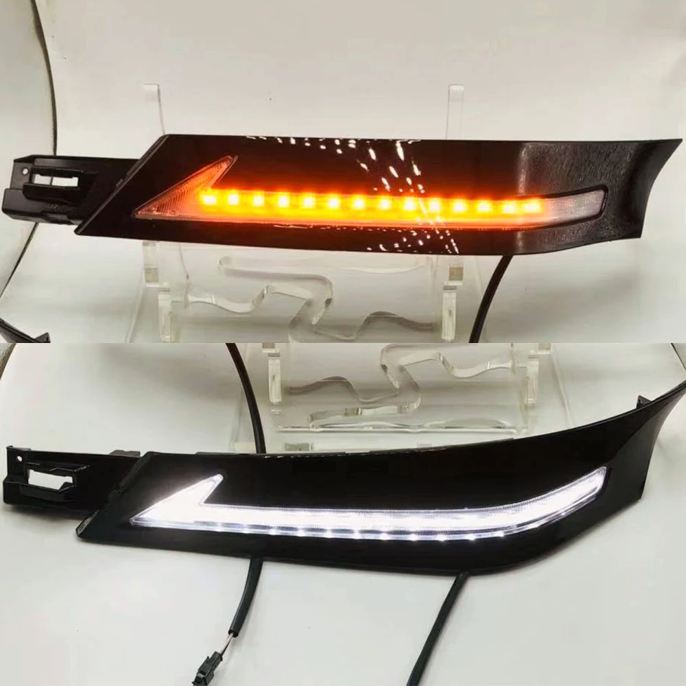 

2PCS 12v LED Car DRL Daytime Running Lights fog lamp led daylight for Toyota Vellfire 30 2016 2017 2018 with running siganls