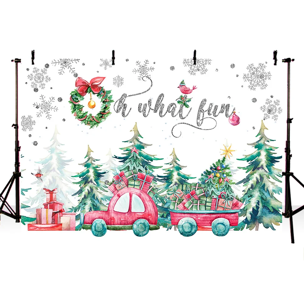 Рождественский фон лесная елка фотография розовый автомобиль фоны для