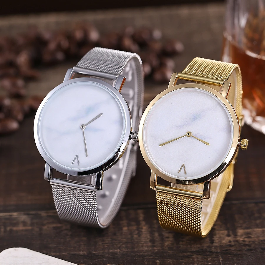 Vansvar бренд творческий сетка Группа Мрамор кварцевые часы Повседневное Для женщин