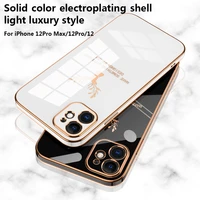 solid color elk tpu soft cover for iphone12 ipone12pro ipone12pro max case wireless charge magnetic suction straight edge funda