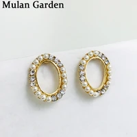 mg new trendy circle imitation pearl earrings silver color color needle elegant gold stud earrings fashion jewelry accessories