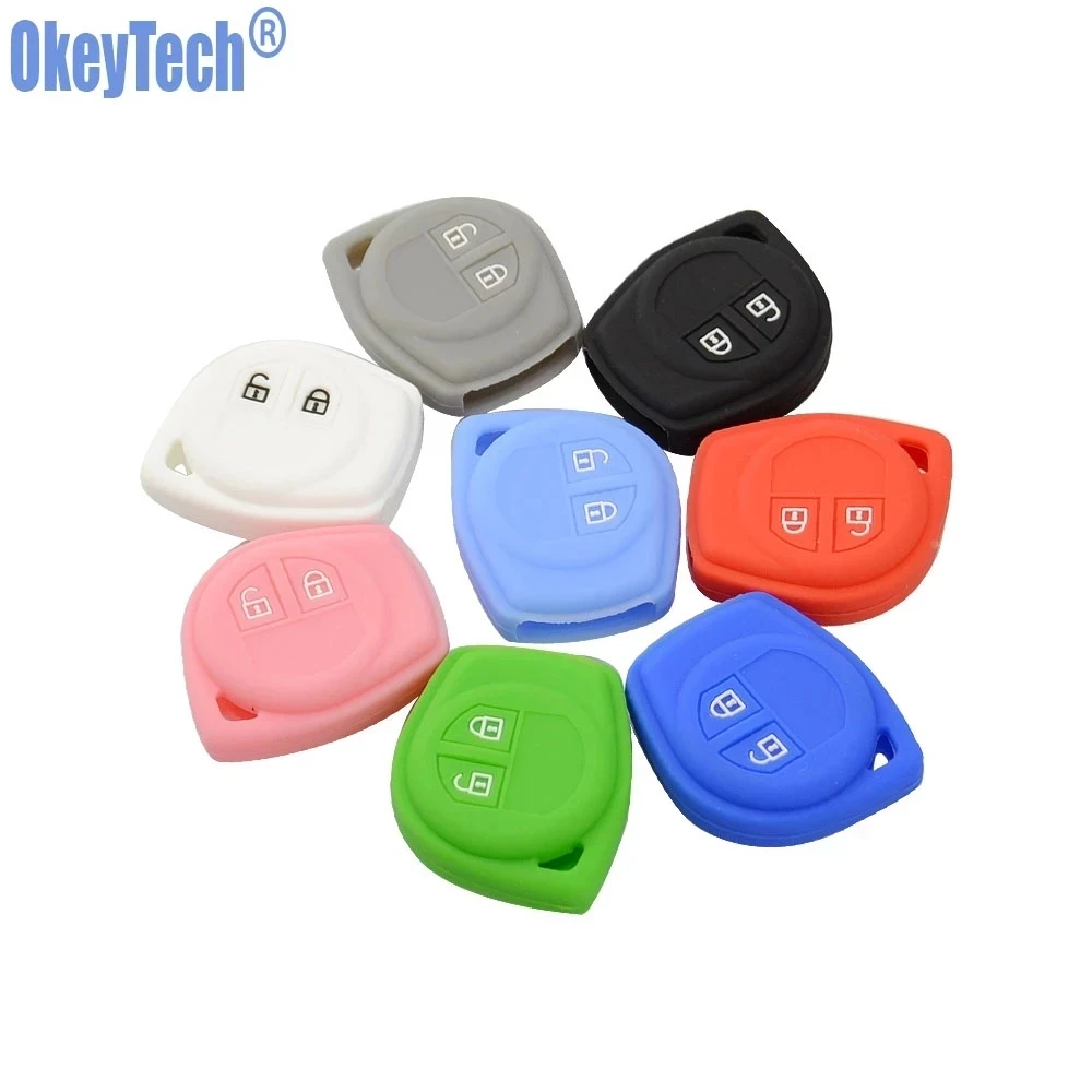 

OkeyTech силиконовый резиновый чехол с двумя кнопками, защитный чехол для Suzuki SX4 Свифт Vitara Key Shell Holder Accessories