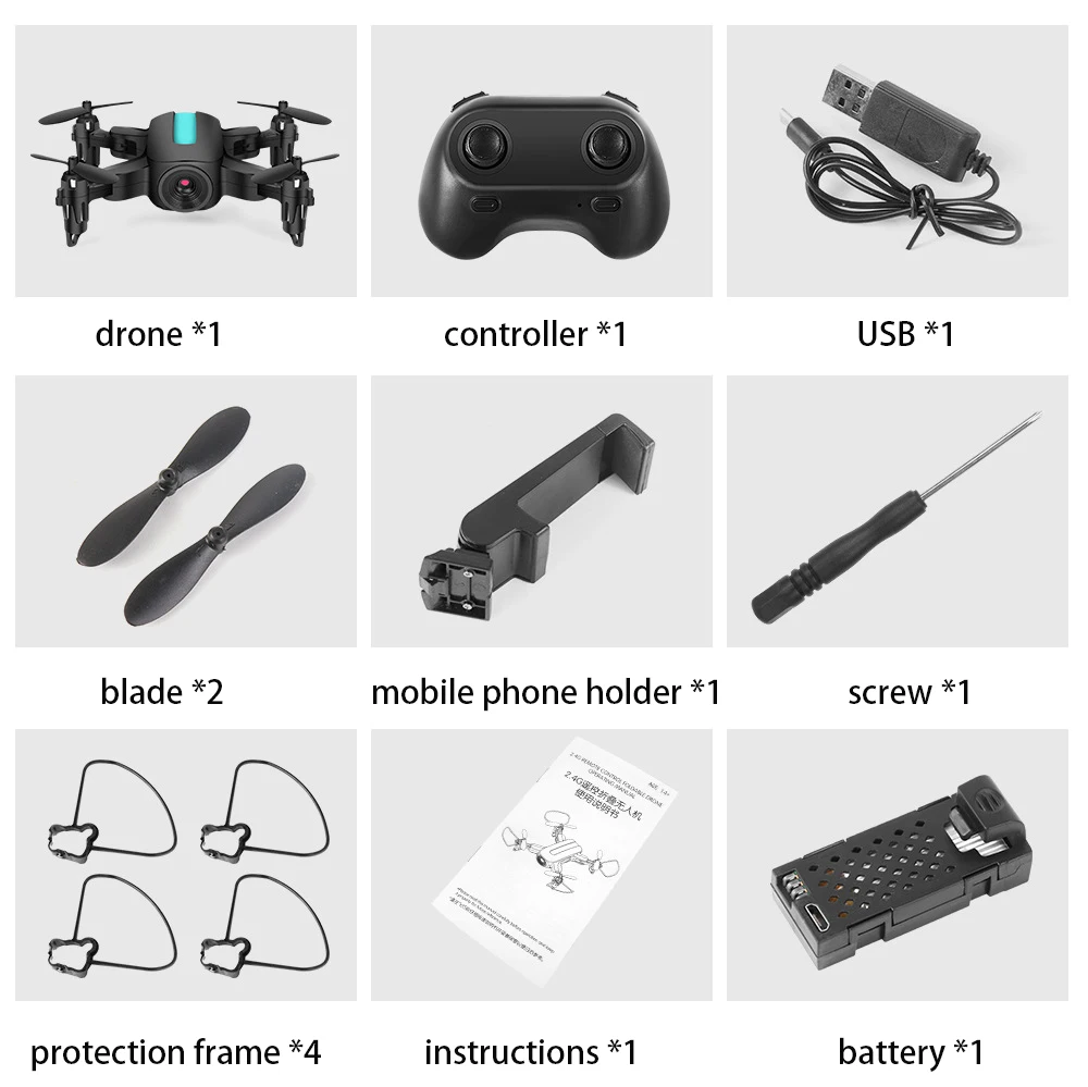 Мини-Дрон 4K 1080P 720P HD с камерой WIFI FPV удерживание высоты красный черный белый