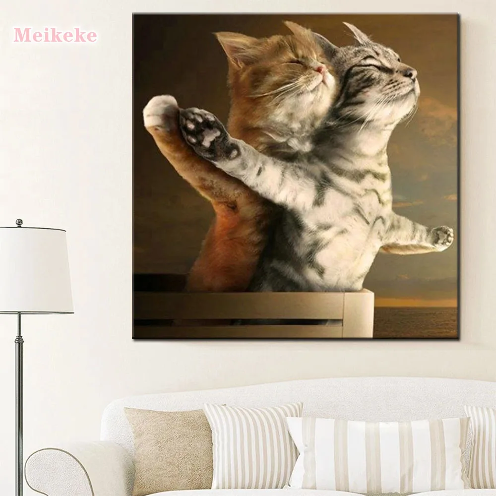 

Алмазная вышивка с животными из мультфильма «сделай сам», наборы для вышивки крестиком, алмазная вышивка «Титаник» с котом