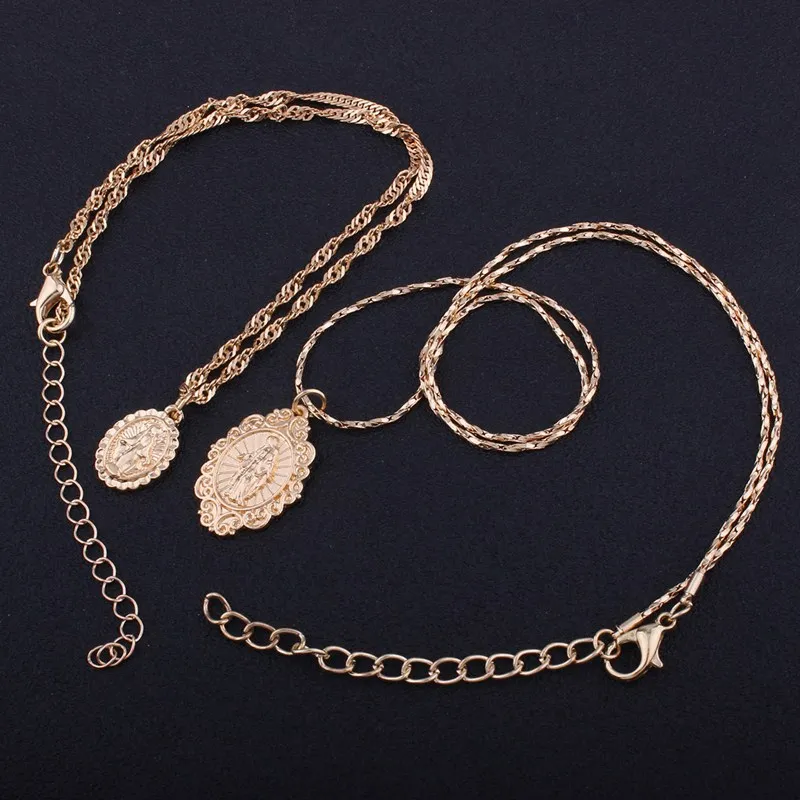 2 шт./компл. подарок Девы Марии католицизма религиозная молитва двухслойный кулон