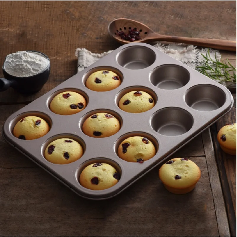 

12 Cup Non-stick Cake Mold Muffin Cup High Quality Baking Pan Cupcake Moulds Kitchen Bakeware Accessories Tool