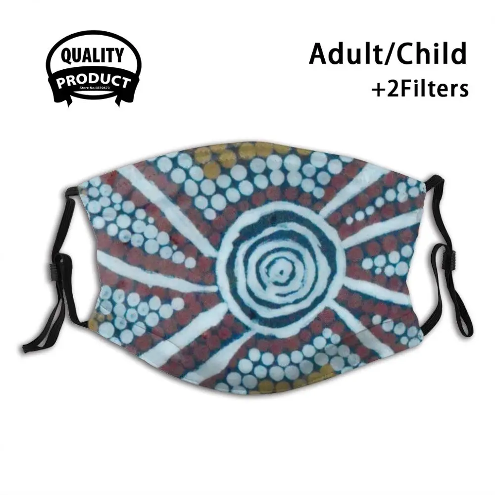 

Meeting Place Travel Mug Reusable Mouth Mask Filter For Men Women Kids Dot Painting Aboriginal Art Indigenous Art Australia