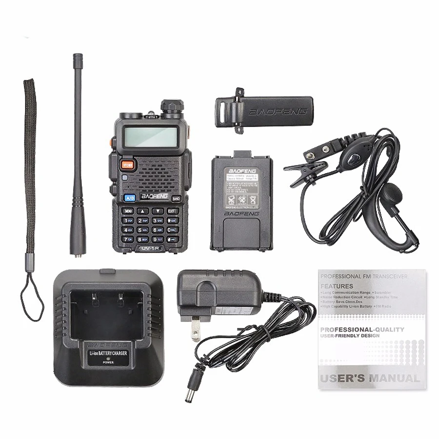10pcs baofeng uv 5r 5w walkie talkie dual band 136 174400 520mhz uv5r 128ch vox flashlight uv transceiver free global shipping