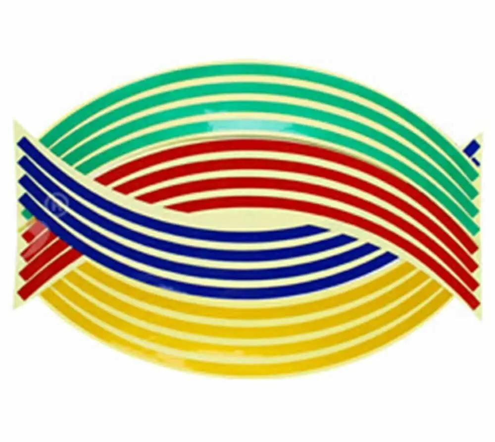 16 шт./лот 18 дюймов полоски наклейки на колеса светоотражающая лента обод для