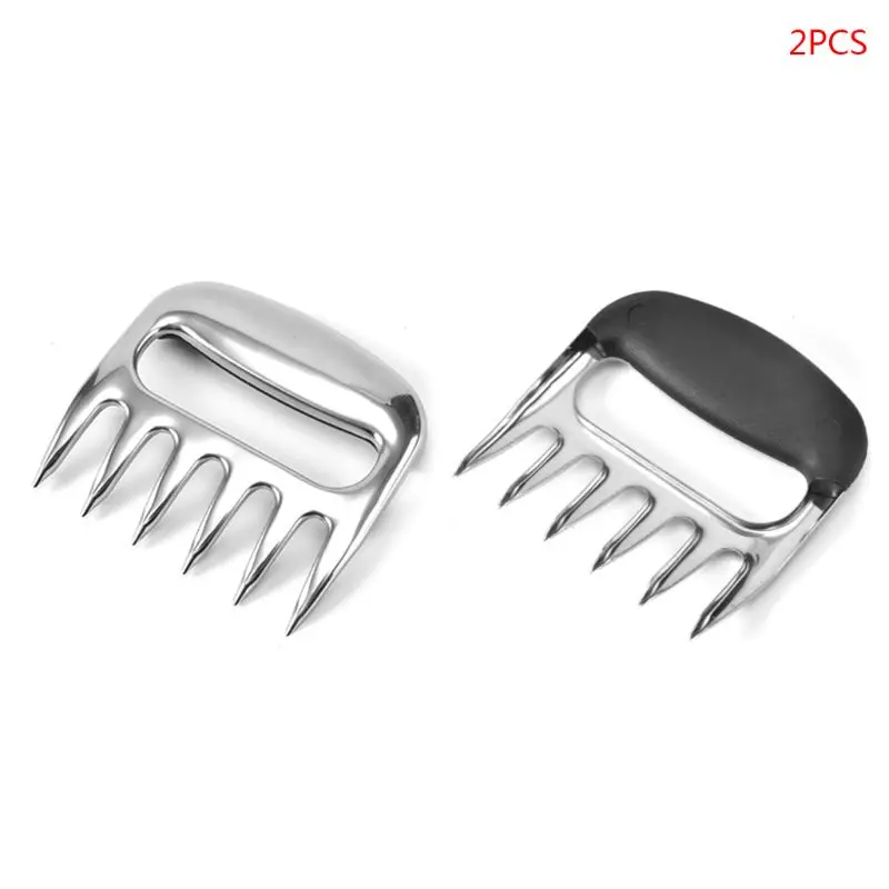 

W3JA 2 Pcs/Set Stainless Steel Bear Claw Barbecue Fork Food Dividing Machine Meat Tearing Cutting Tool