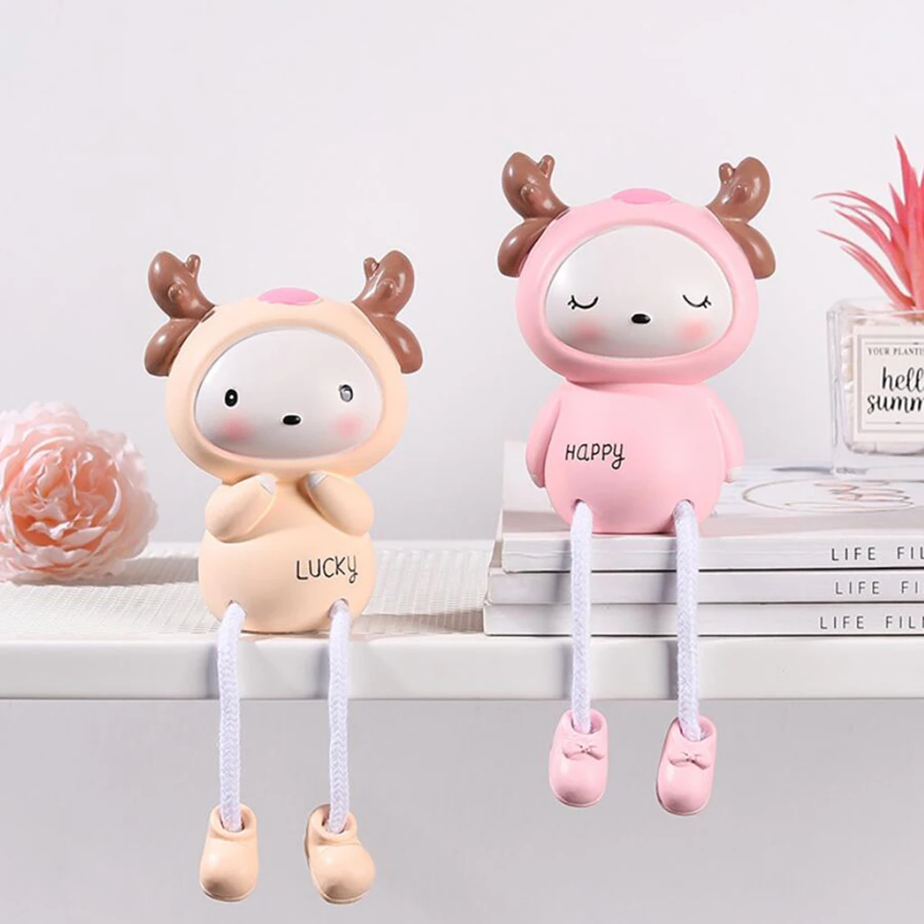 

2pcs Cartoon Resin Outseam dolls Hanging Feet Doll Home Wall Decoration