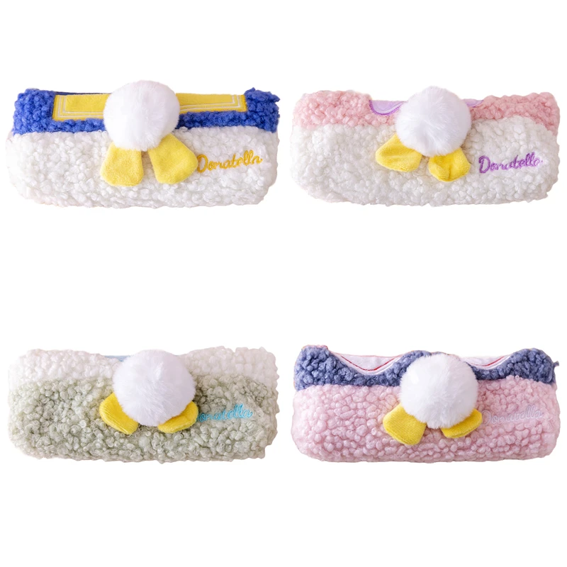 

New 1pc Plush Pencil Bag For Schoolgirls Cute Simple Stationery Box Large Capacity Pencil Case 22*10cm Storage Holder Pouch Bag