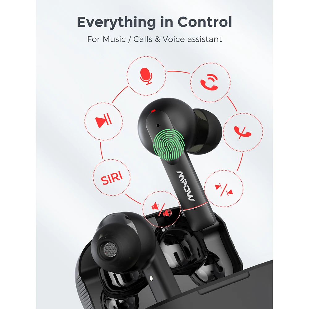 Mpow X3 ANC True Беспроводной наушники Bluetooth 5 0 Active Шум шумоподавления сенсорный