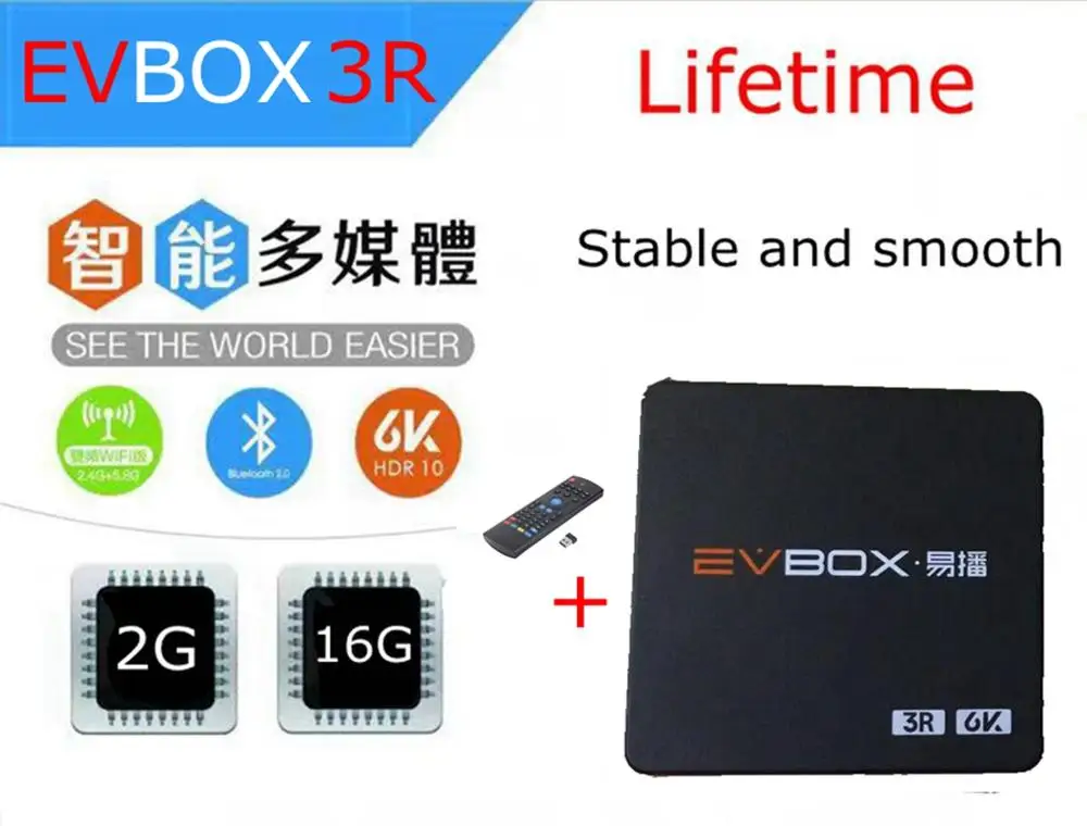 Лучшая iptv коробка EVPAD 3MAX+ стабильные спортивные программы 4 ГБ/64 Гб 8 Страна постоянные Бесплатные прямые каналы 1 год гарантии EVPAD 3MAX - Цвет: EVBOX 3R 2G16G