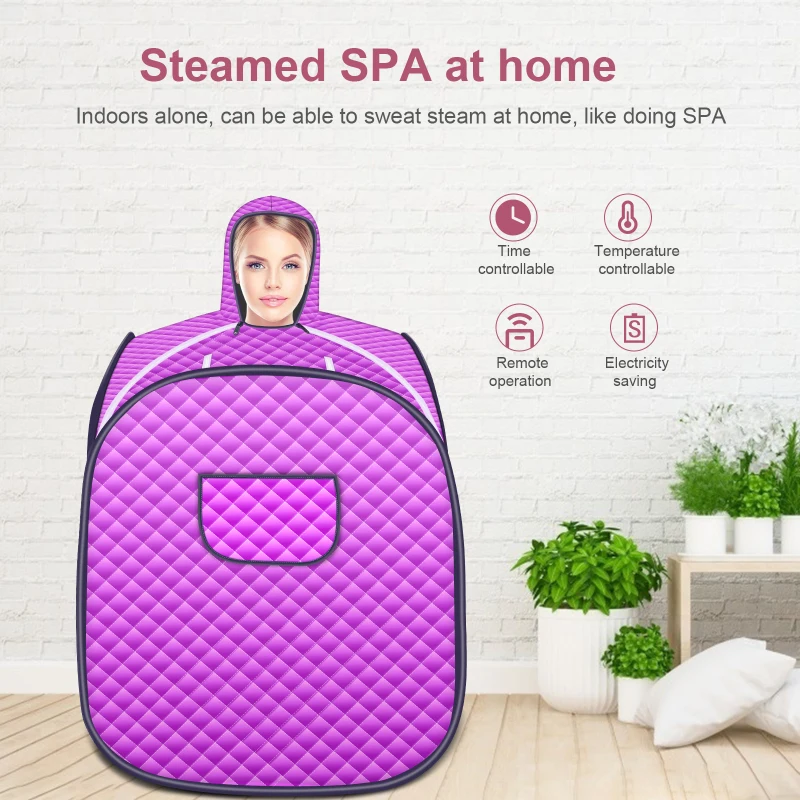 

Portable Steam at Home Sauna Romms Upgrade 2L Steamer Lightweight Tent One Person Full Body Spa for Weight Loss Detox Therapy