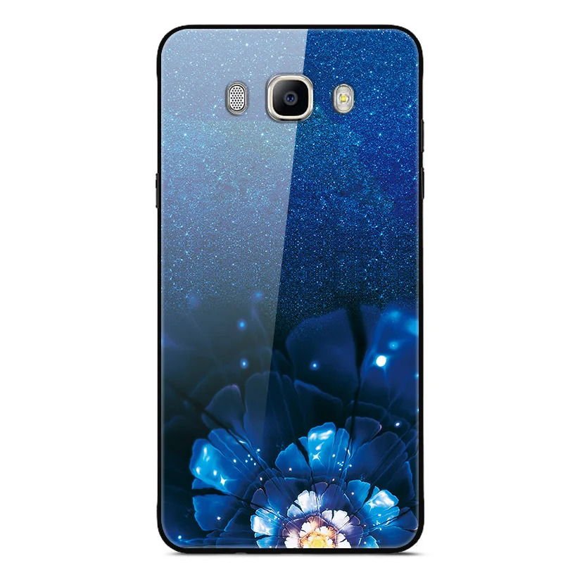 53 Для samsung Galaxy J7 J710 чехол из закаленного стекла с изображением планеты и космоса, стеклянный чехол для задней панели, чехол для samsung J7, J710 Capa - Цвет: 53