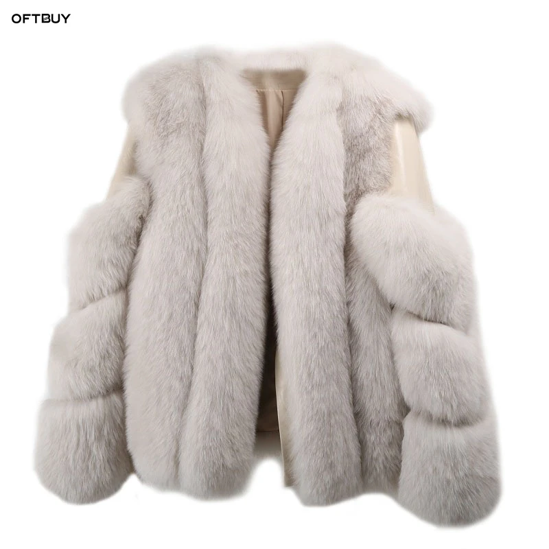 

Vogue New winter jacket women parka real fox fur coat natural sheepskin Genuine Leather bomber jacket short korean streetwear