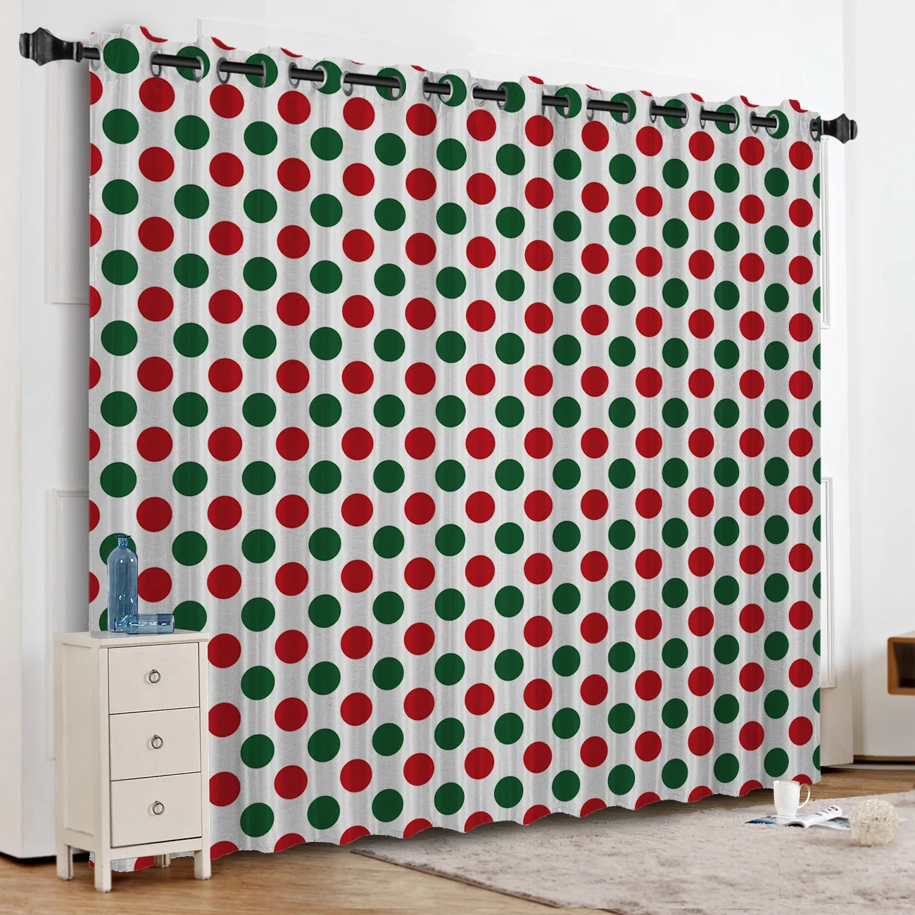 Красный и зеленый горошек украшения Рождественская Геометрическая комната