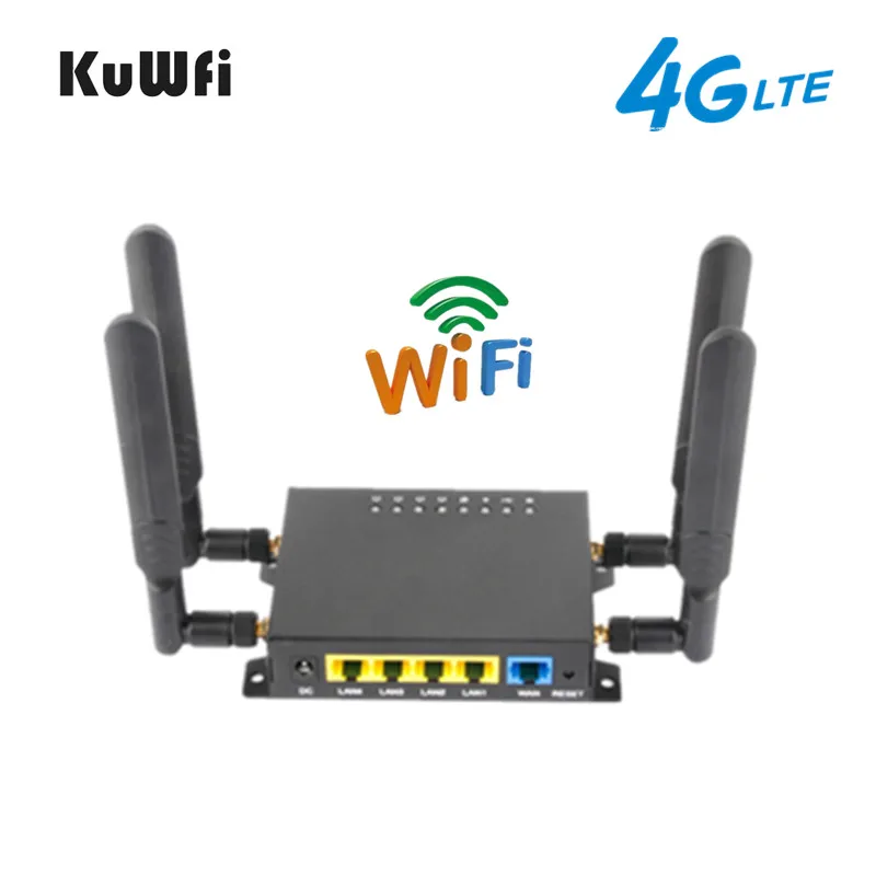 KuWFi OpenWRT 4G Wifi  CAT4 150Mbps   CPE  4G SIM Wifi  usb-  4 * 5dBi     
