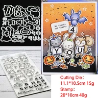 rabbit fox animal letter metal cutting dies and stamps stencil for diy scrapbooking photo album embossing decorative craft die