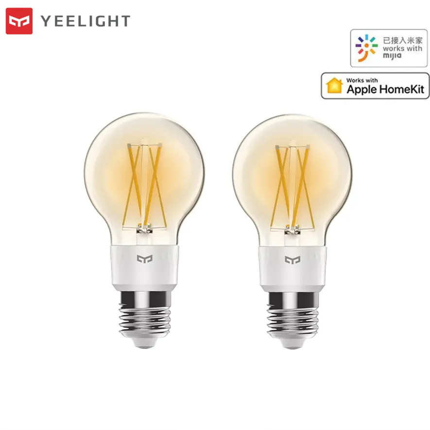 Новейшая модель; для спортивной камеры Xiao mi Yeelight Смарт светодиодный лампы 700 люмен 6 Вт E27 лампой накаливания, умная лампа для mi Home приложение Apple Homekit Google Assistant