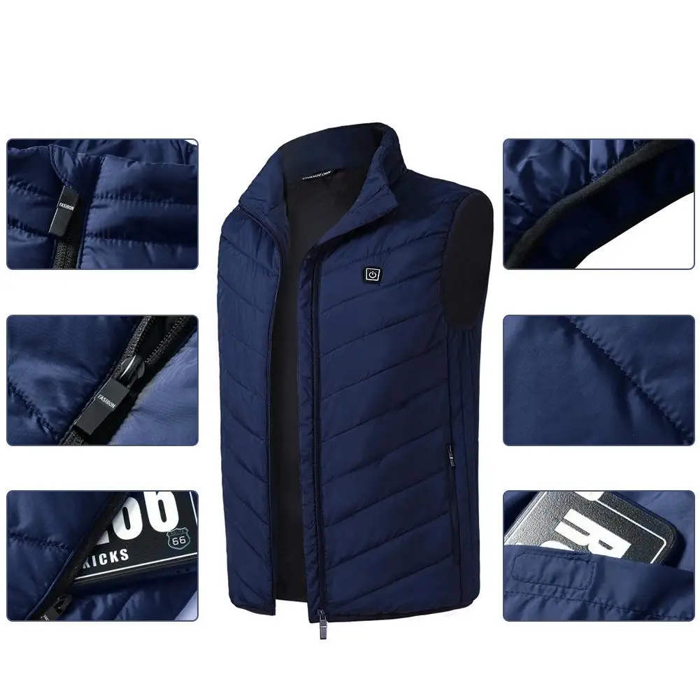 Winter USB Heating Vest Jacket Electric Thermal Clothing Waistcoat For Women Men Outdoor Hiking Camping Cycling