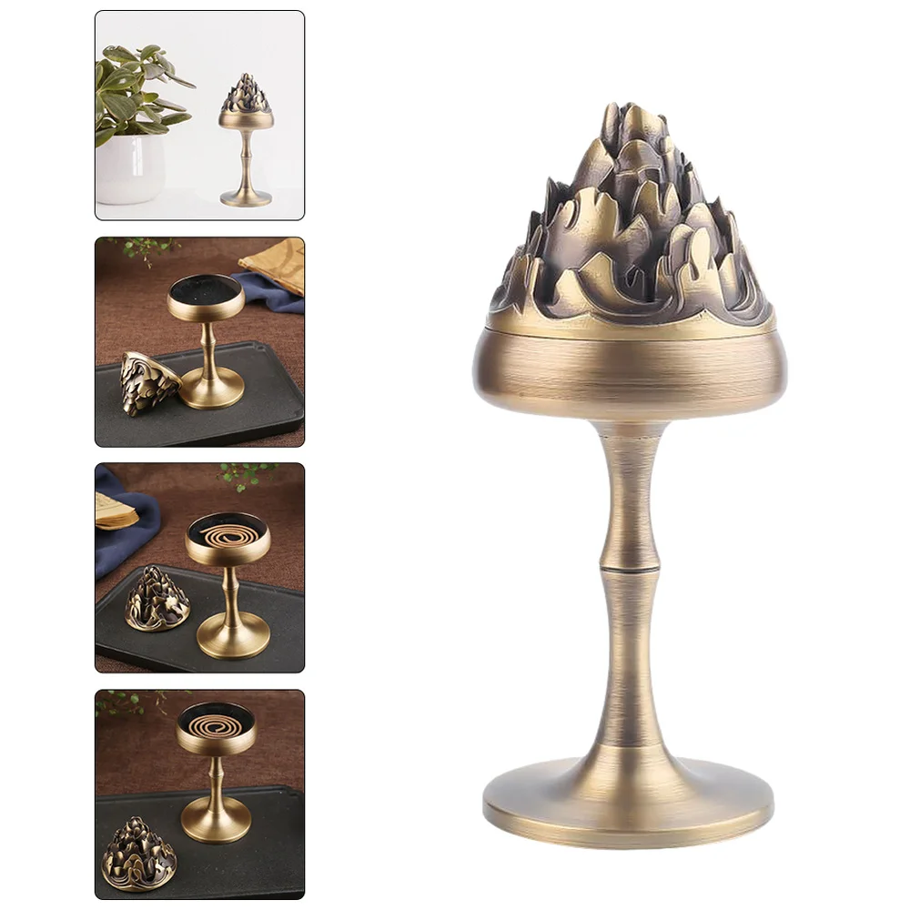 

1pc Censer Candlestick Metal Candle Holder Chic Desktop Candlesticker Adornment