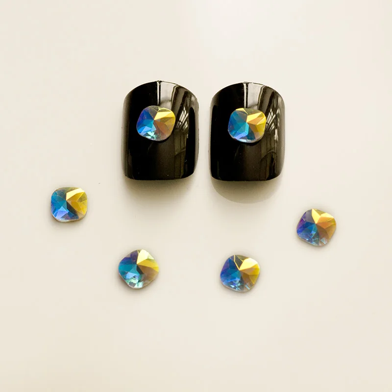 6 мм размер стеклянные стразы в форме звездочки плоские Стразы для ногтей 3D без