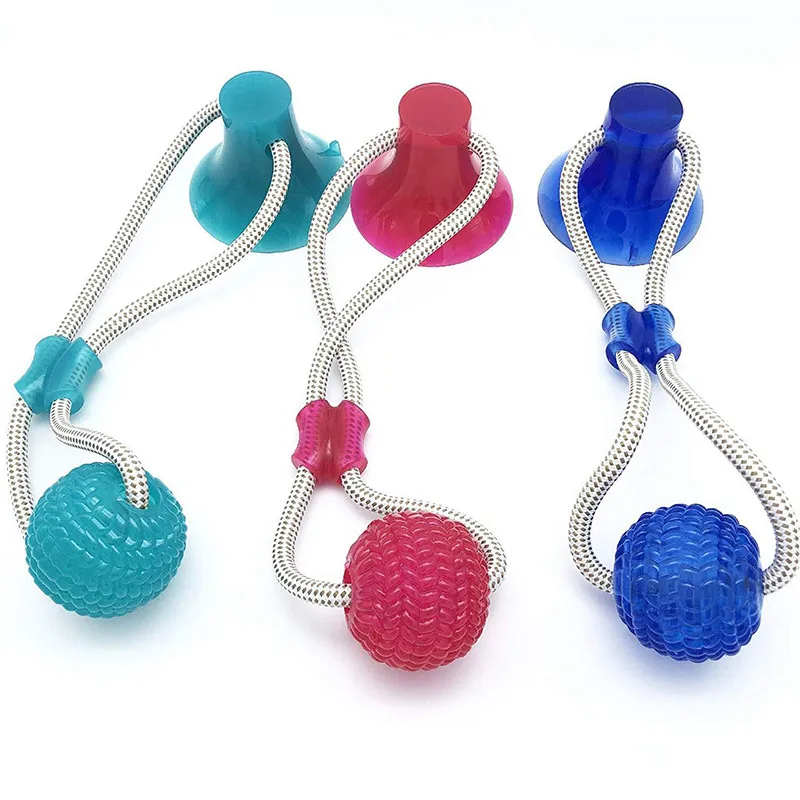 

Ropes Push Ball TPR Puppy Bite Interactive Dog Chewing Toys Cleaning Elastic Molar Toys Tooth Cup Supplies Toy Pet Suction Dog P